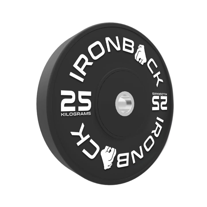 150kg Ironback Black Bumper Plates Set Ironback