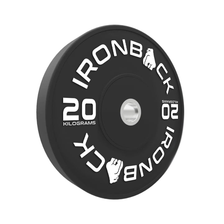 150kg Ironback Black Bumper Plates Set Ironback