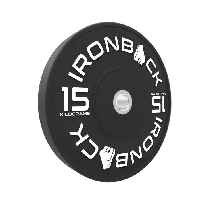 150kg Ironback Black Bumper Plates Set Ironback