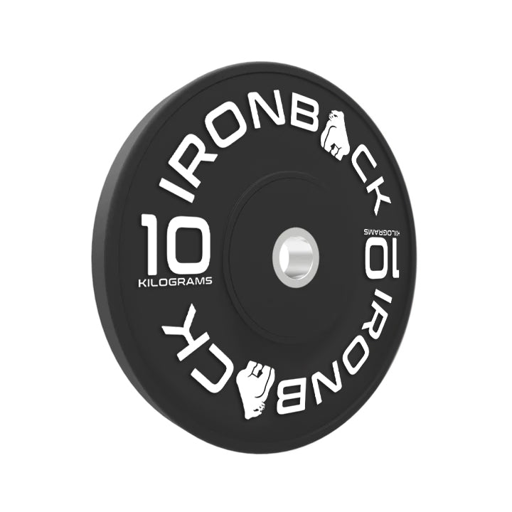 150kg Ironback Black Bumper Plates Set Ironback