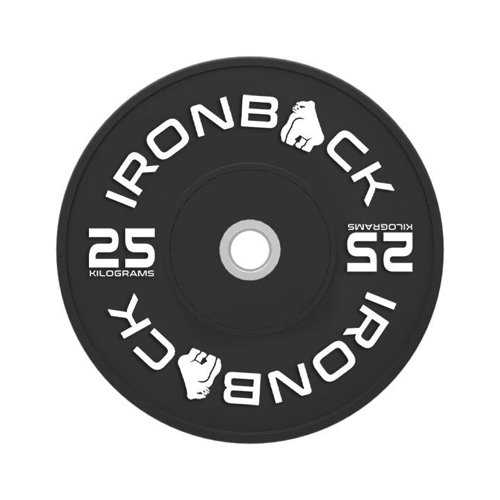 150kg Ironback Black Bumper Plates Set Ironback