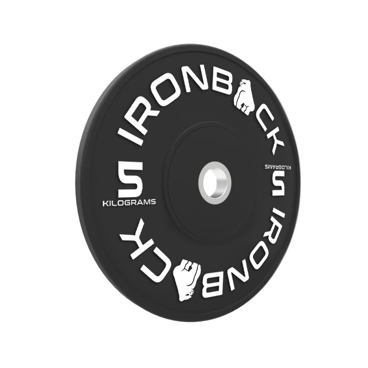 150kg Ironback Black Bumper Plates Set Ironback