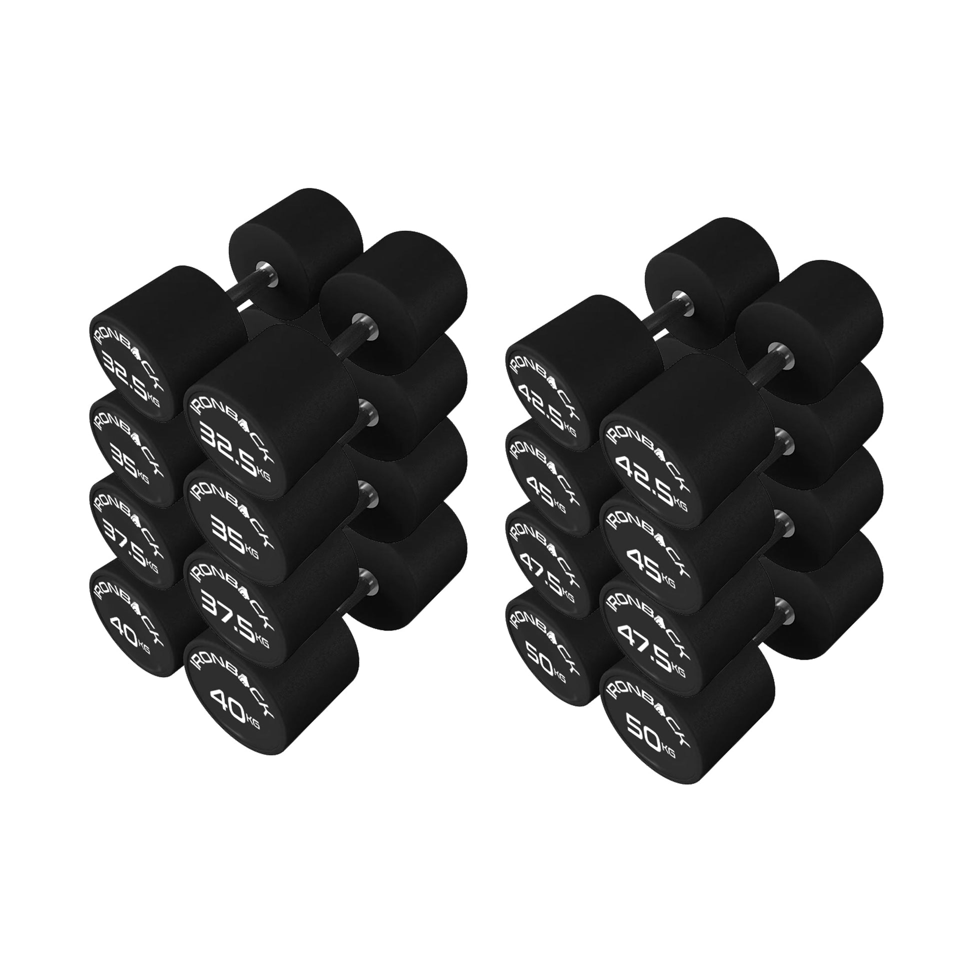 Dumbbell Set with 3 Tier Rack (32.5kg to 50kg Pairs) Ironback