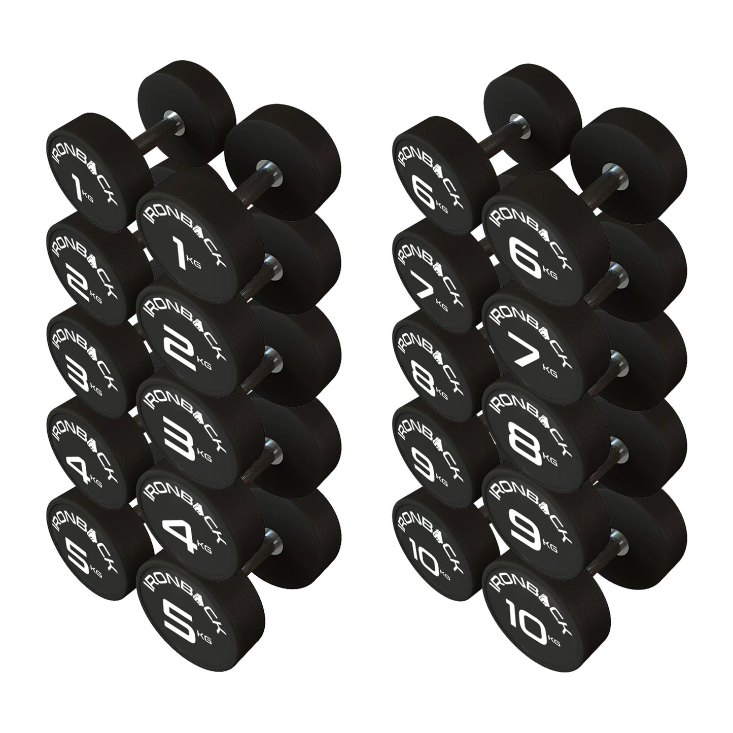 Dumbbell Set with Vertical Rack (1kg to 10kg Pairs) Ironback